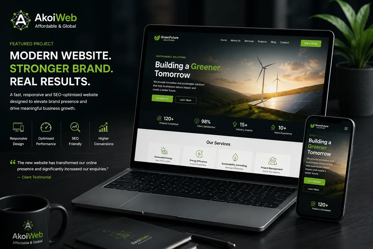 Corporate Services Website Redesign — Selected Project